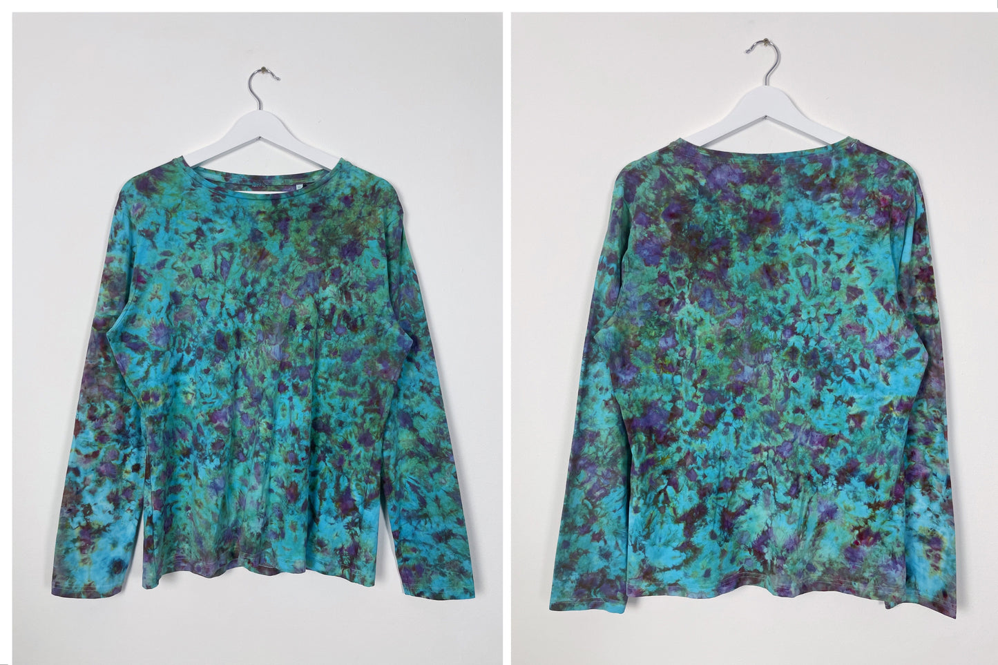 Ice Dye Longsleeve Top Blue Purple Green