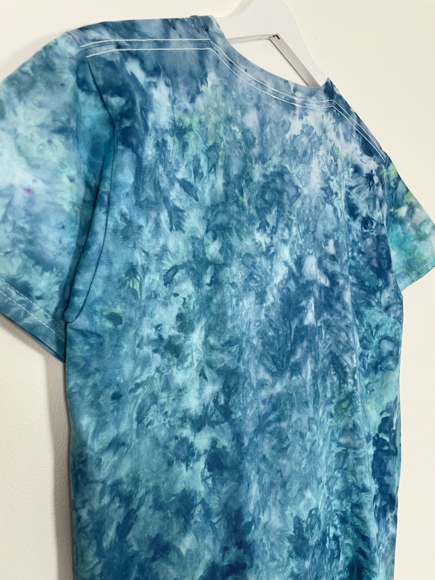 S | Ice Dye Ocean Blue Hand Ice Tie Dye T-Shirt