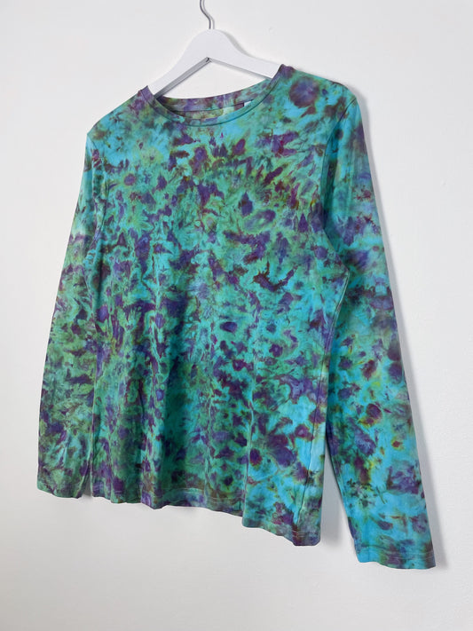 Ice Dye Longsleeve Top Blue Purple Green