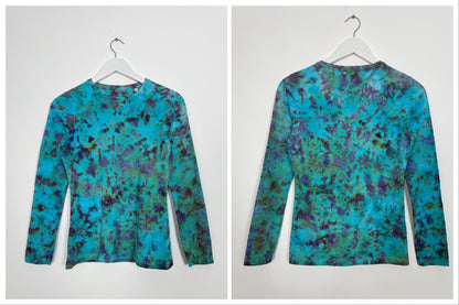 Ice Dye Longsleeve Top Blue Purple Green