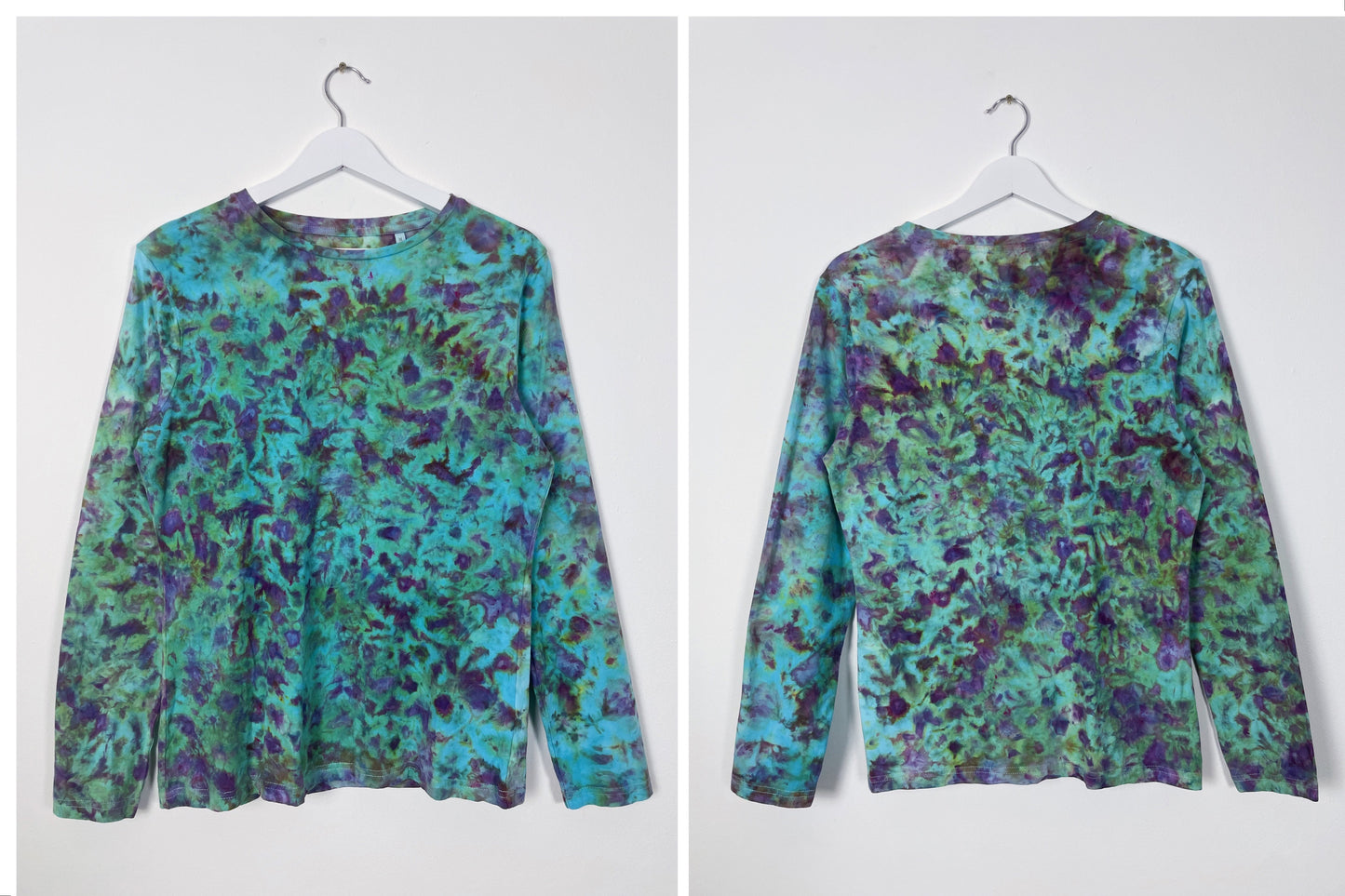 Ice Dye Longsleeve Top Blue Purple Green