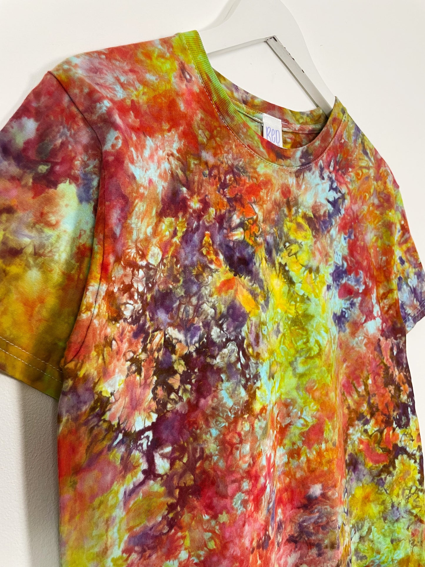 S | Ice Dye Rainbow Multicolour Hand Dyed Ice Tie Dye T-Shirt