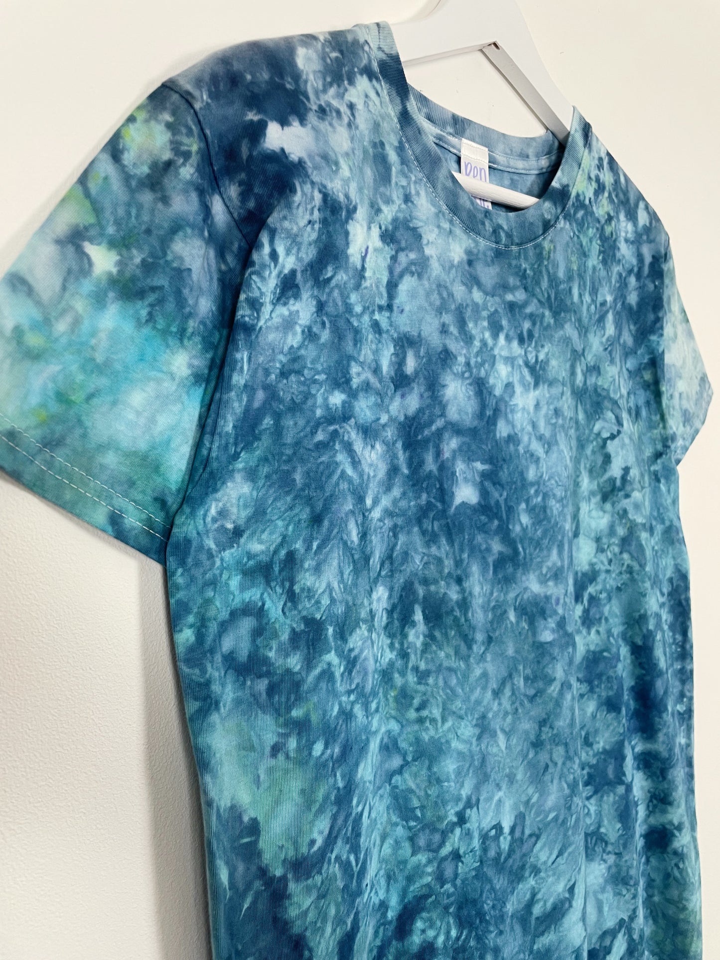 S | Ice Dye Ocean Blue Hand Ice Tie Dye T-Shirt