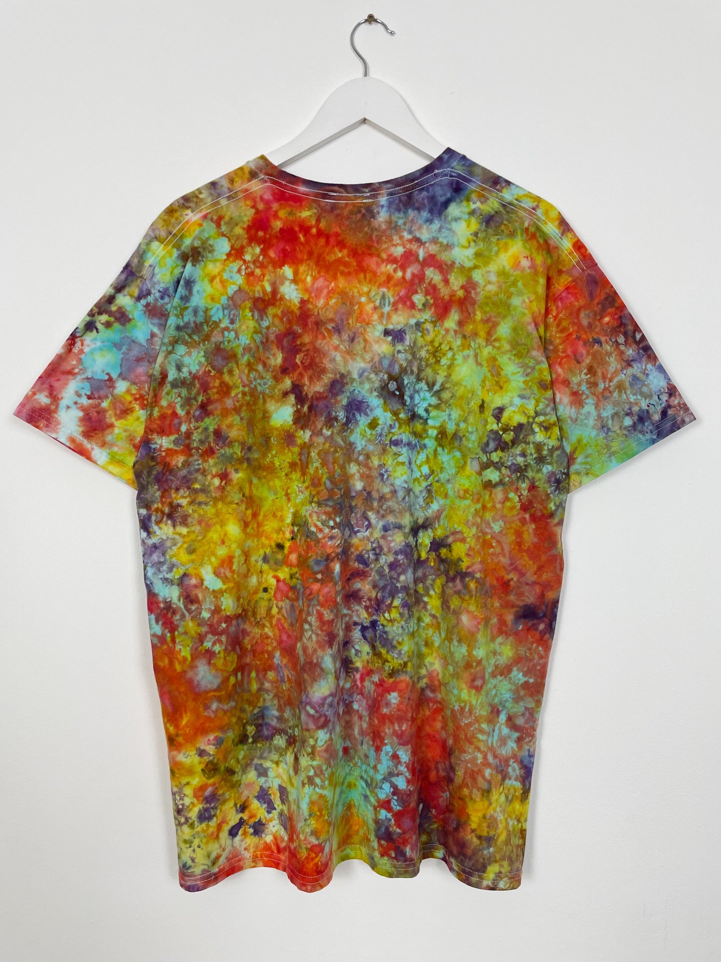 XL | Ice Dye Rainbow Multicolour Hand Dyed Ice Tie Dye T-Shirt