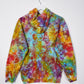S | Ice Dye Rainbow Pink Multicolour Hand Dyed Pullover Hoodie