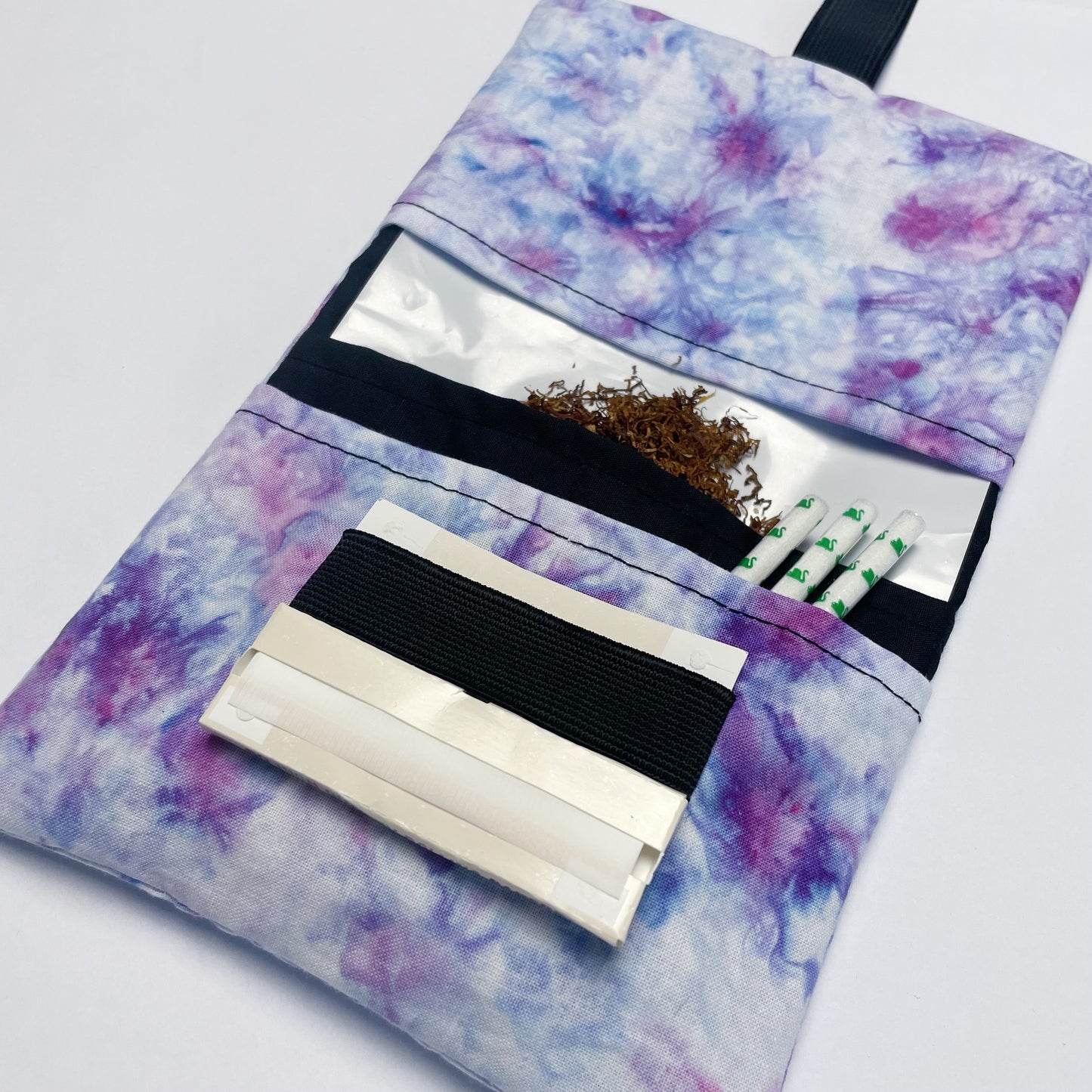 Handmade Ice Dye Tobacco Pouch | Lilac Tobacco Storage Cover