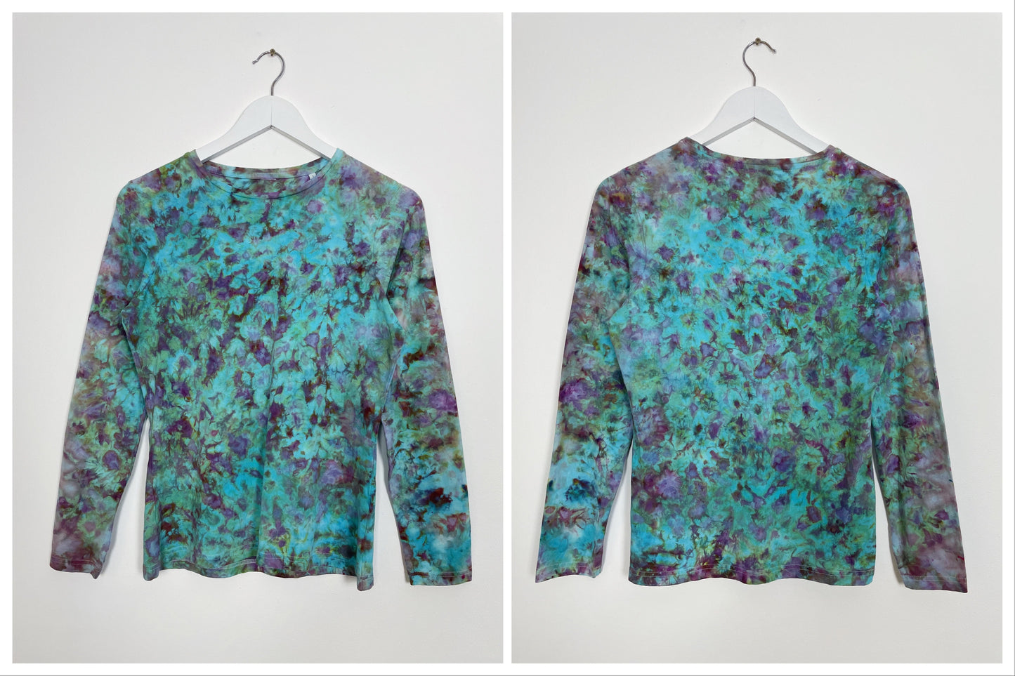 Ice Dye Longsleeve Top Blue Purple Green