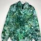 M | Ice Dye Dark Green Hand Dyed Pullover Hoodie