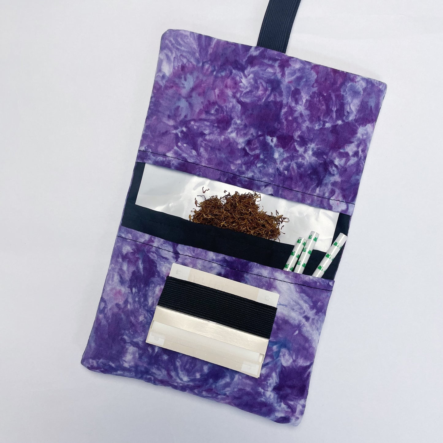 Handmade Ice Dye Tobacco Pouch | Purple Tobacco Storage Cover