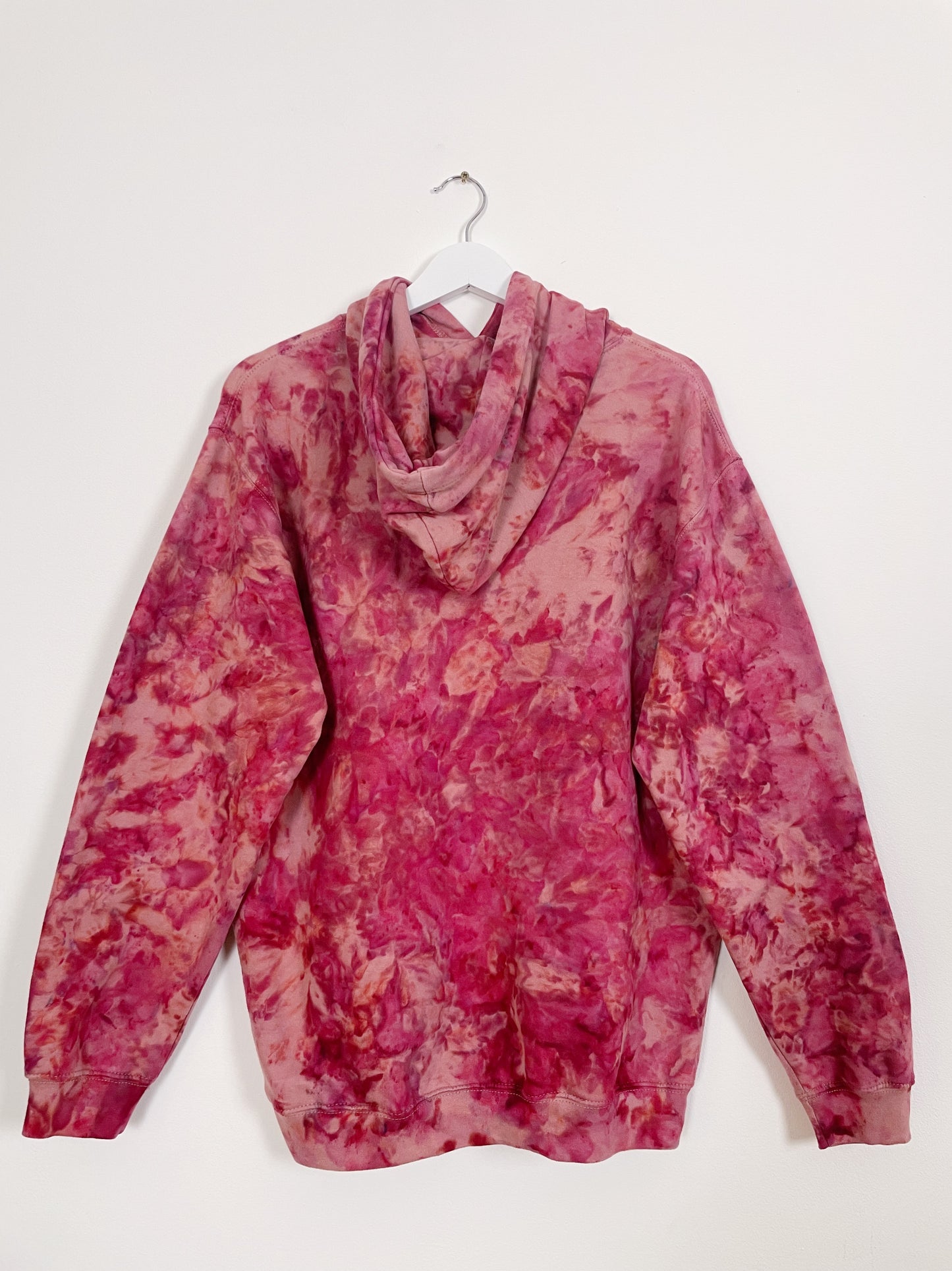 M | Ice Dye Crushed Raspberry Hand Dyed Pullover Hoodie