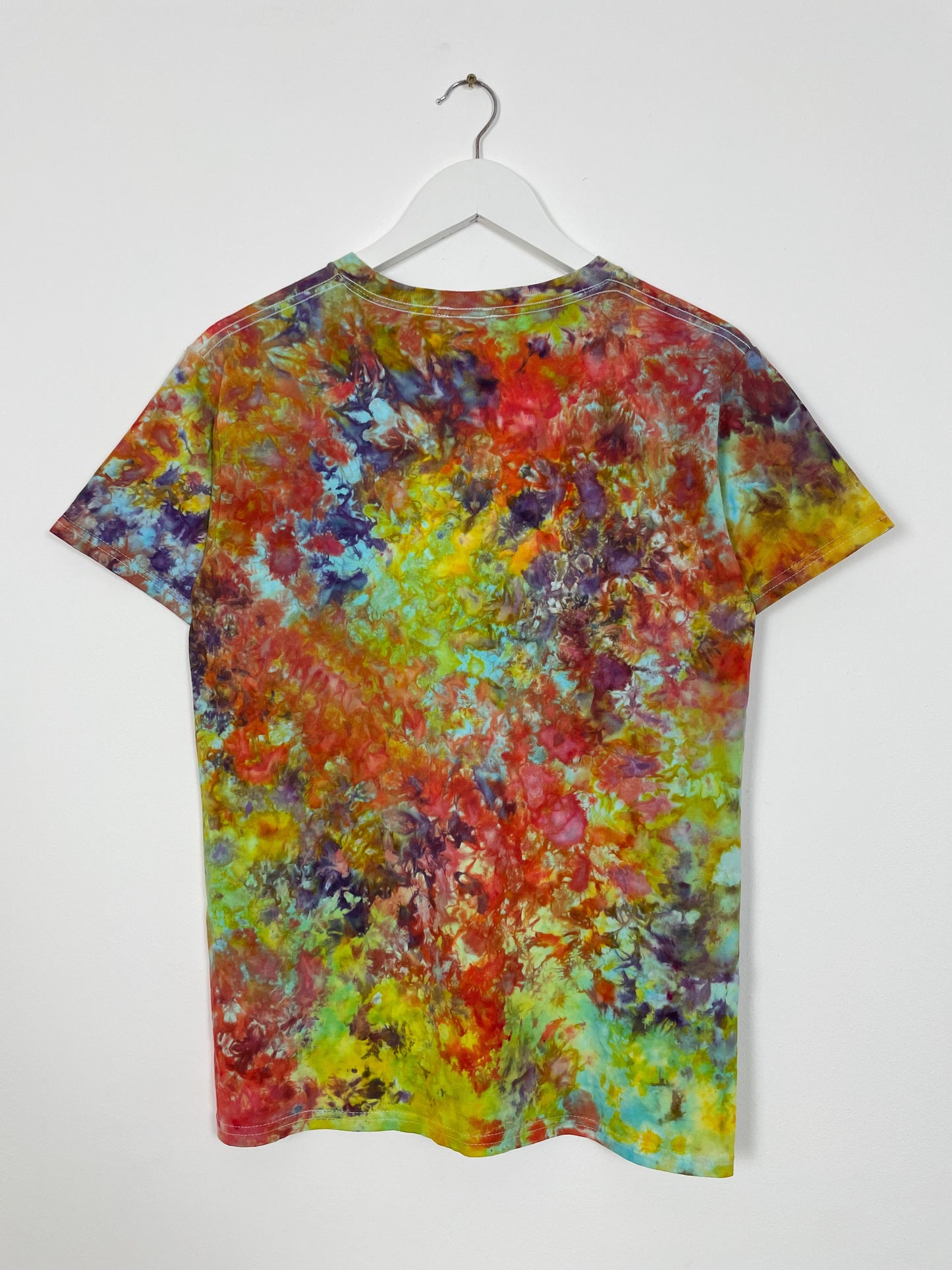 S | Ice Dye Rainbow Multicolour Hand Dyed Ice Tie Dye T-Shirt