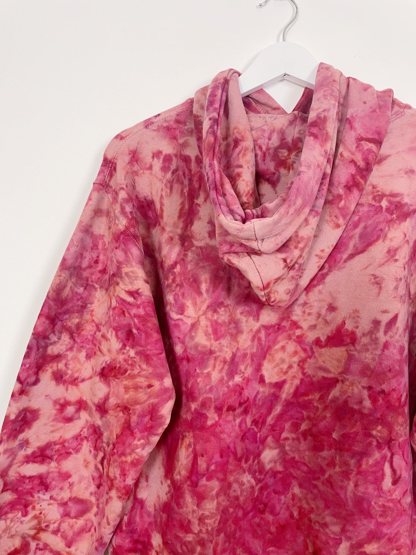 M | Ice Dye Crushed Raspberry Hand Dyed Pullover Hoodie