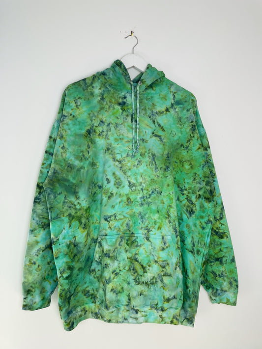 XXL | Ice Dye Green Hand Dyed Pullover Hoodie
