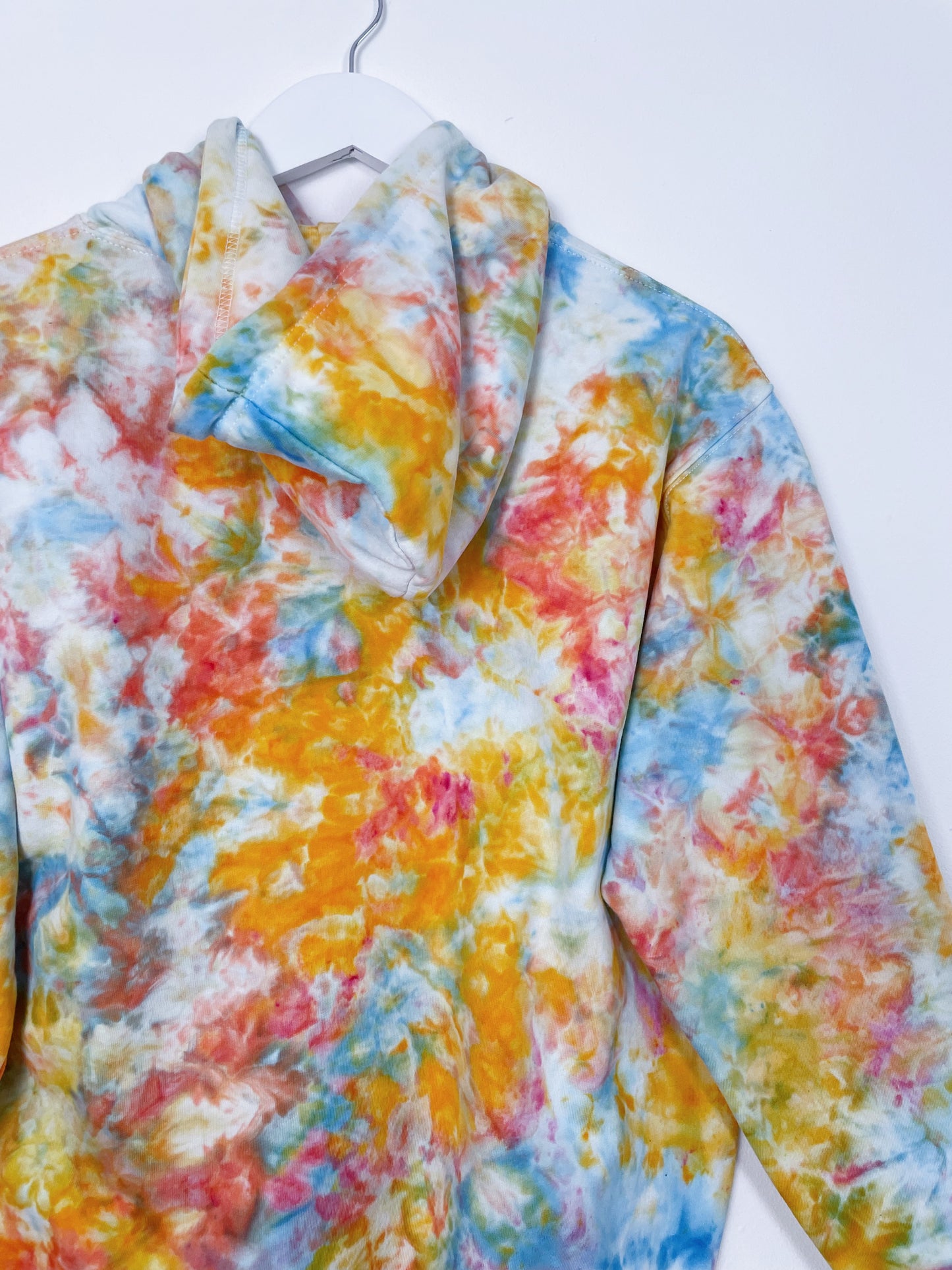 M | Ice Dye Sunset Multicolour Hand Dyed Pullover Hoodie