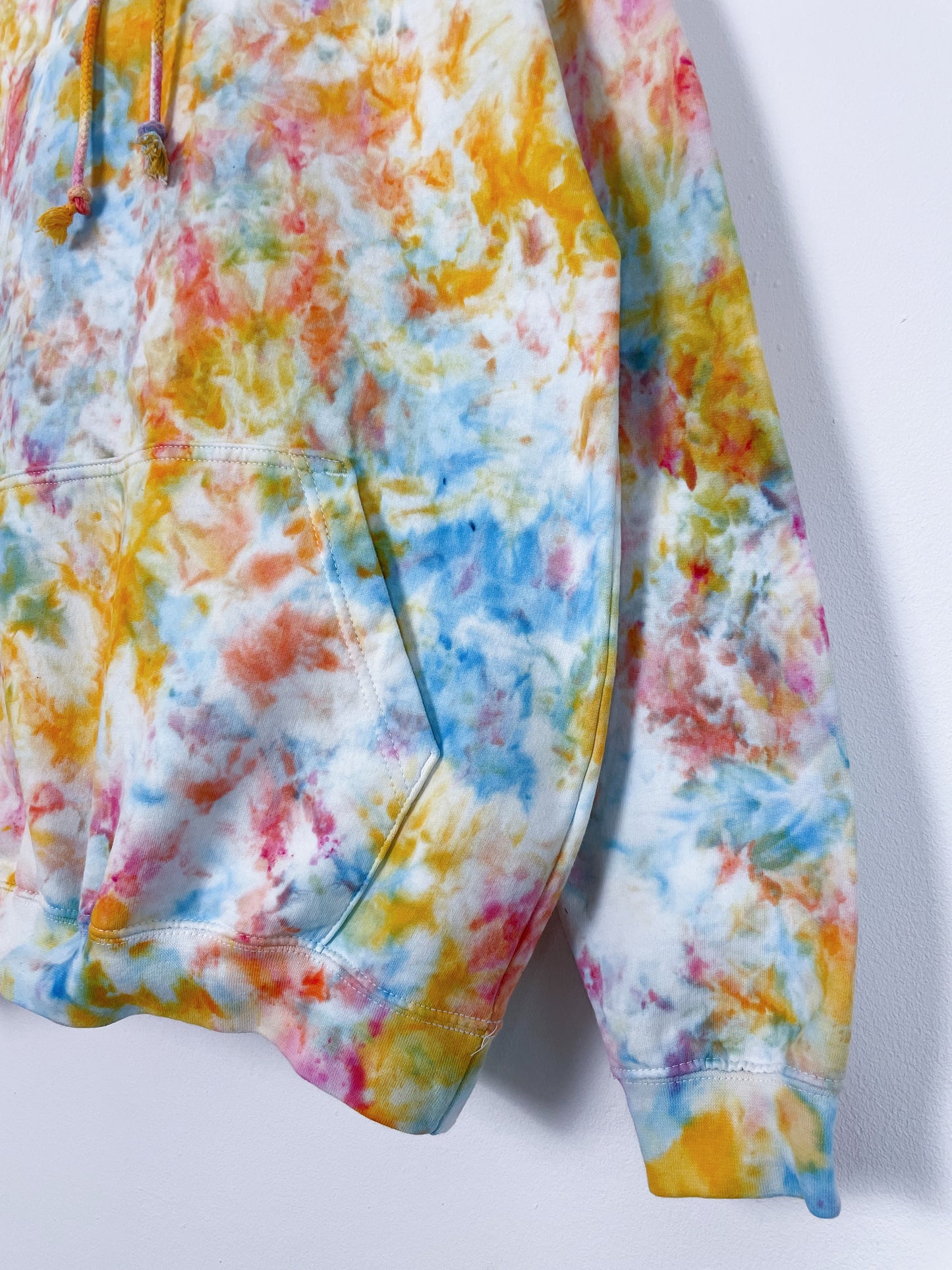 M | Ice Dye Sunset Multicolour Hand Dyed Pullover Hoodie