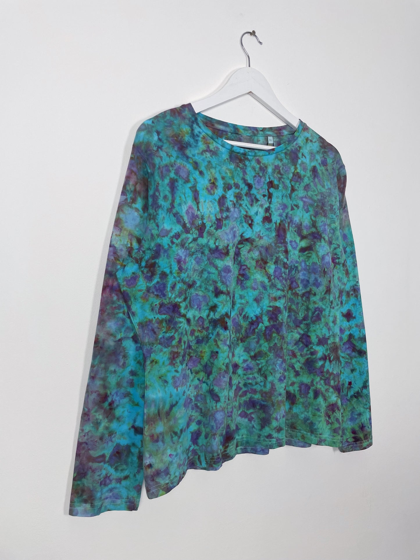 Ice Dye Longsleeve Top Blue Purple Green