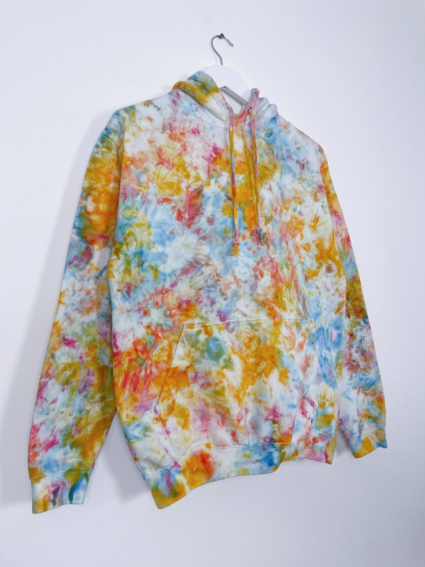 M | Ice Dye Sunset Multicolour Hand Dyed Pullover Hoodie