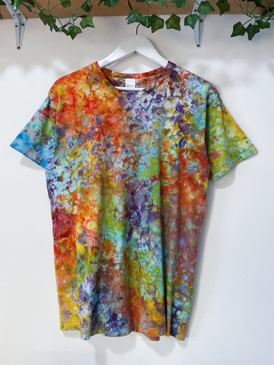 M | Ice Dye Rainbow Multicolour Hand Dyed Ice Tie Dye T-Shirt