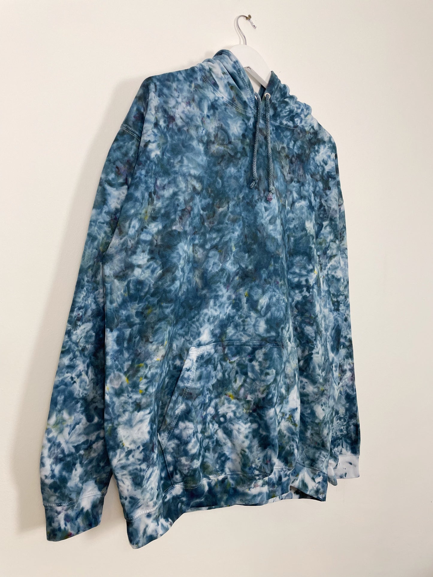 XL | Ice Dye Ink Black Hand Dyed Pullover Hoodie
