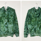 Ice Dye Dark Green Hand Dyed Zip Up Hoodie