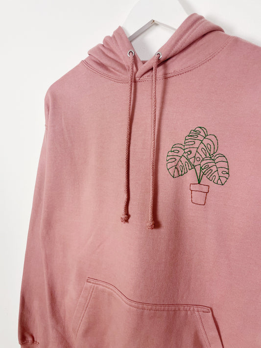 Monstera Deliciosa - Hand Embroidered Unisex Hoodie