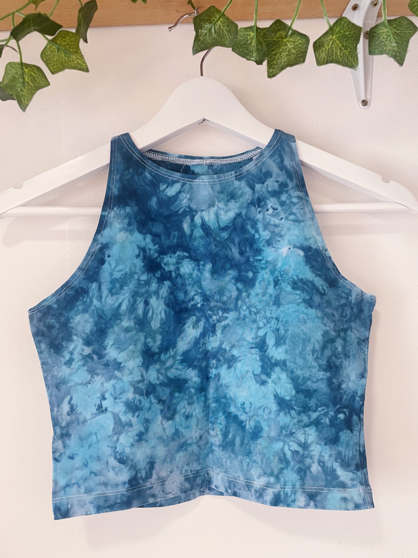 Ice Dye Ocean Blue Crop Vest