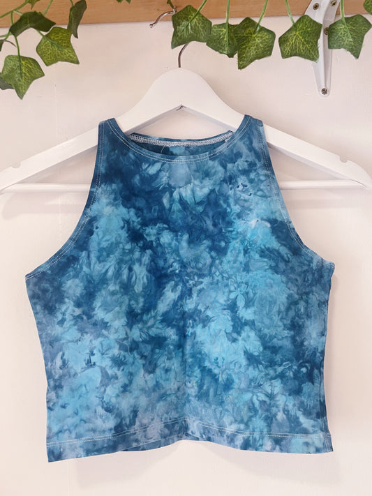 Ice Dye Ocean Blue Crop Vest