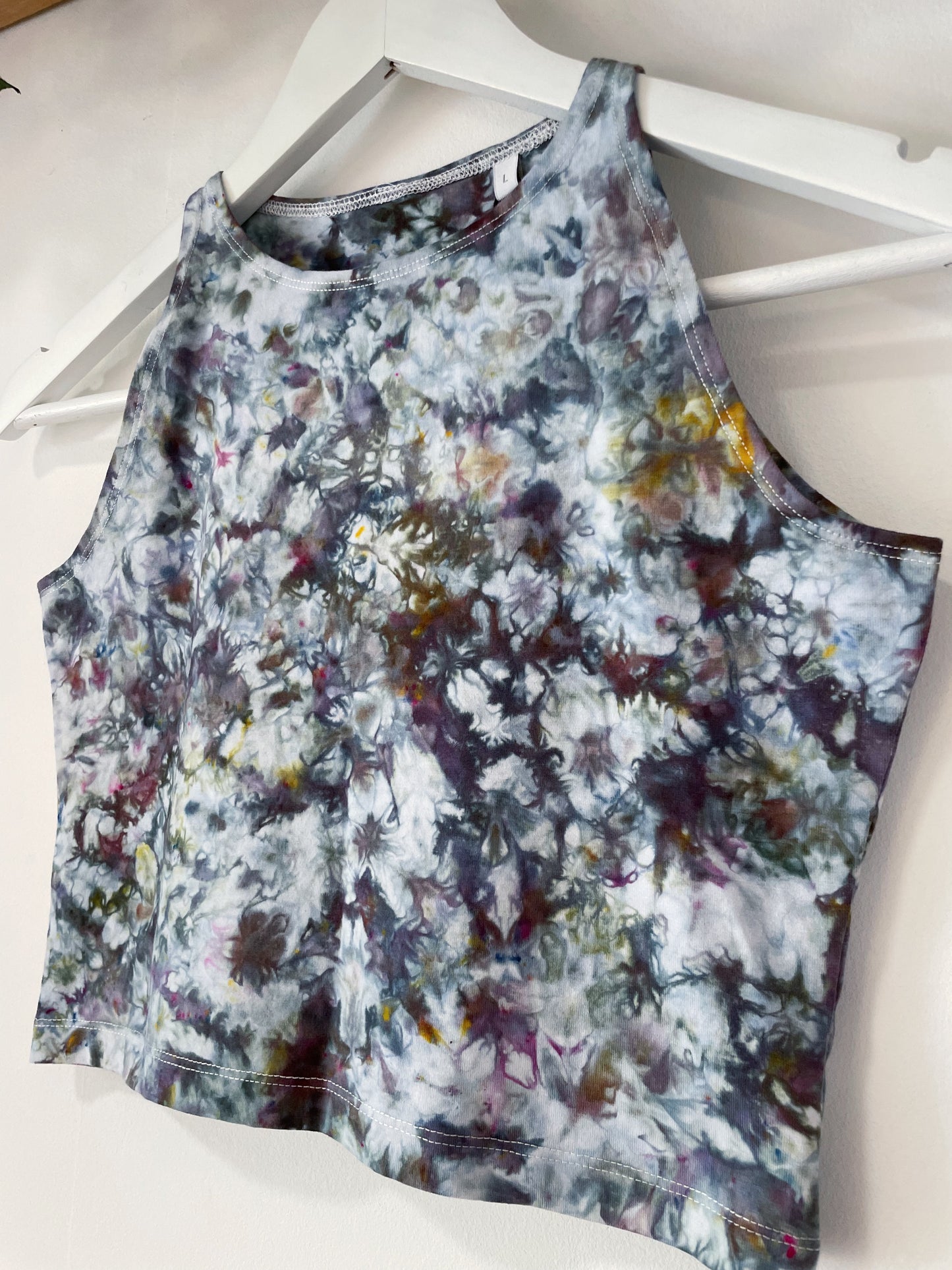 Ice Dye Cosmic Black Crop Vest