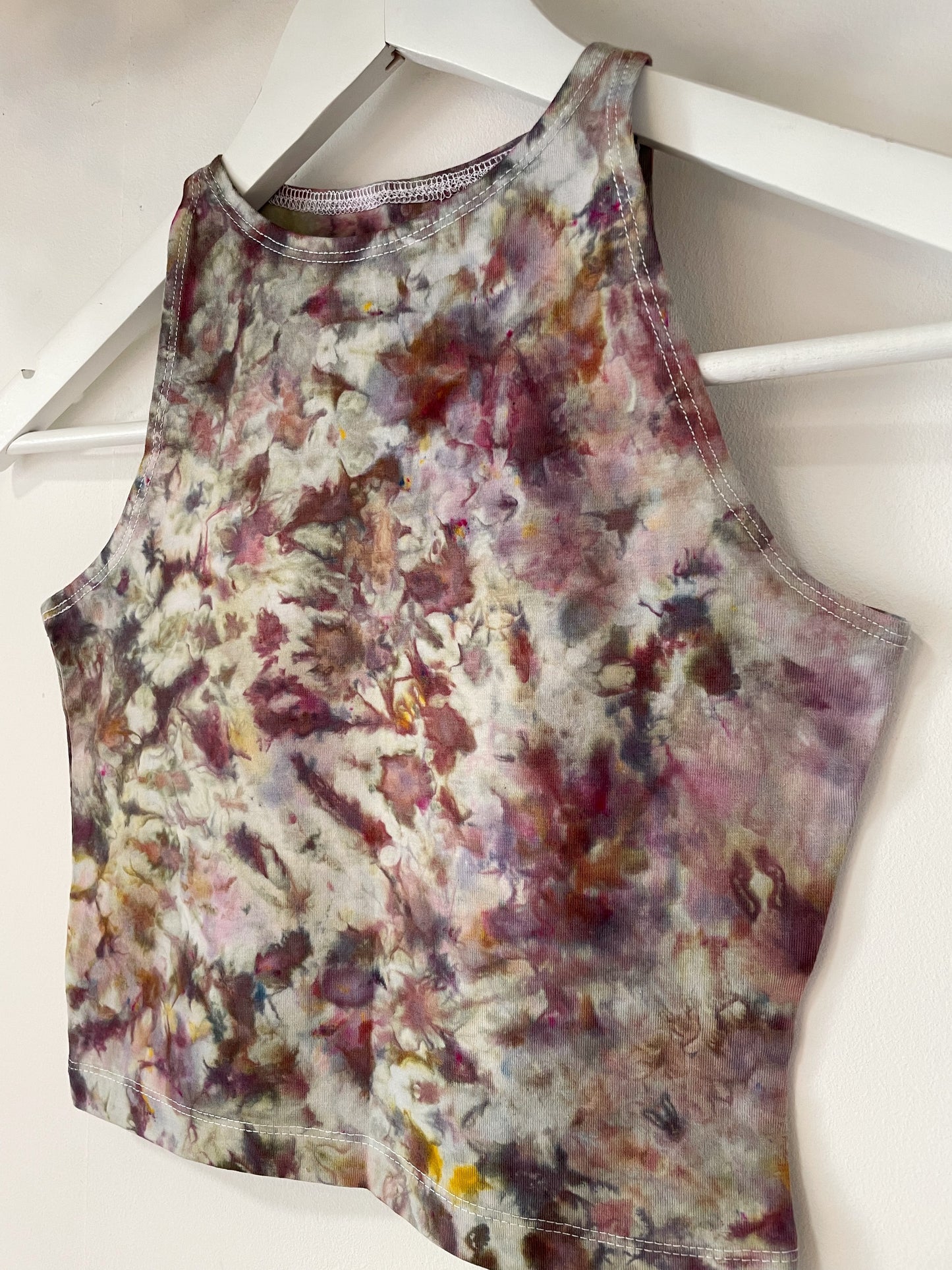 Ice Dye Mushroom Crop Vest