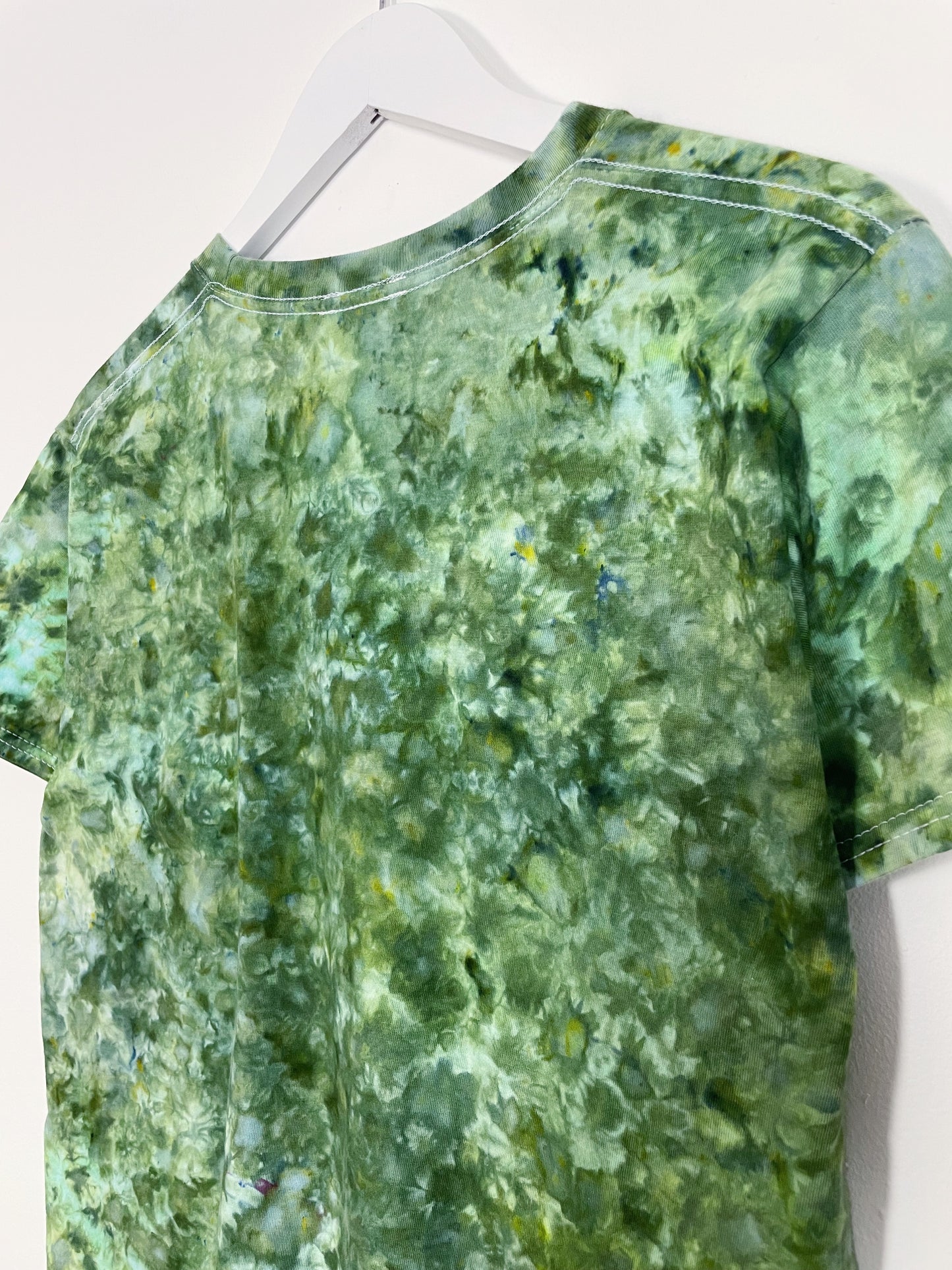 S | Ice Dye Dark Green Hand Dyed Ice Tie Dye T-Shirt