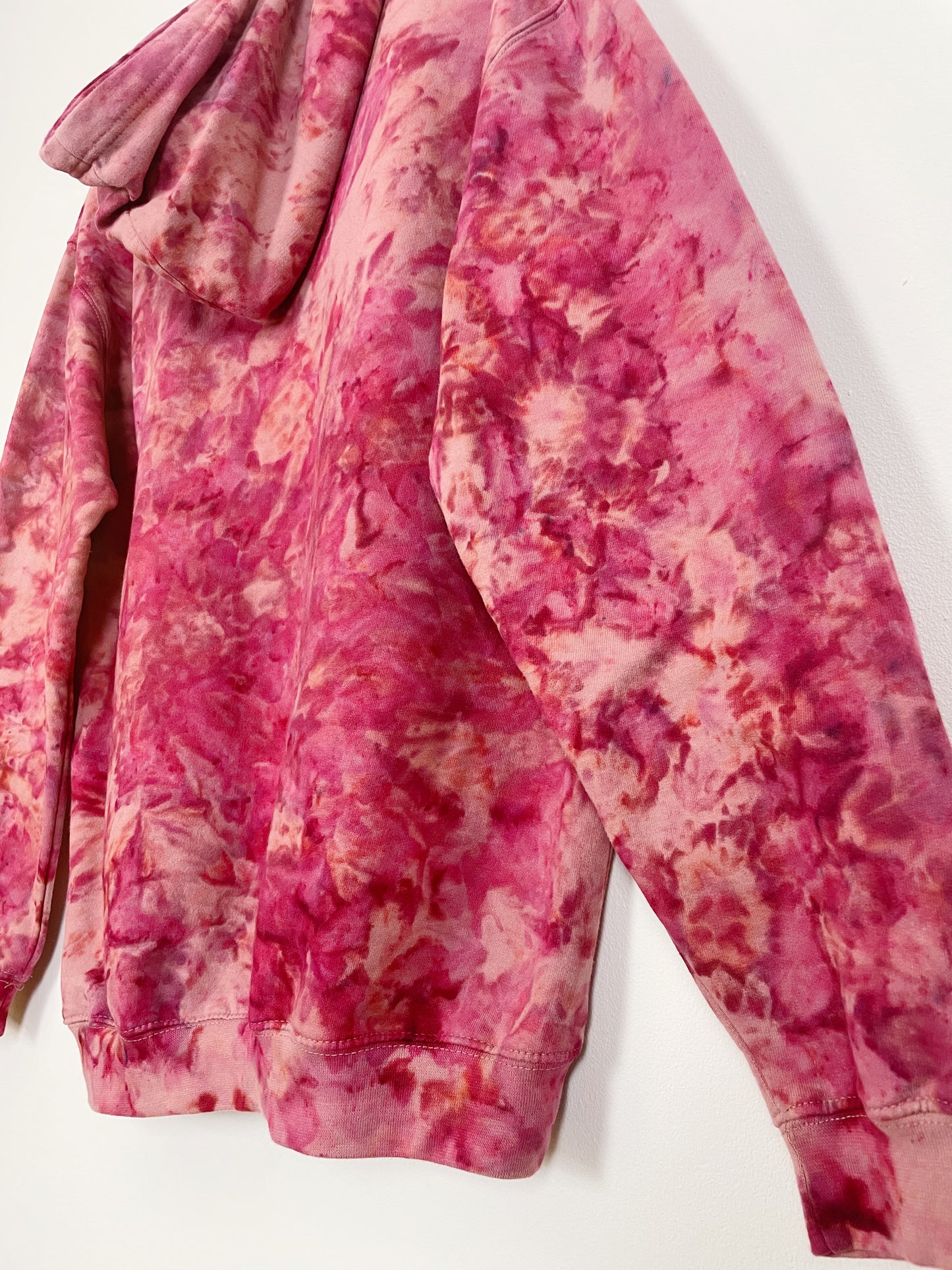 M | Ice Dye Crushed Raspberry Hand Dyed Pullover Hoodie