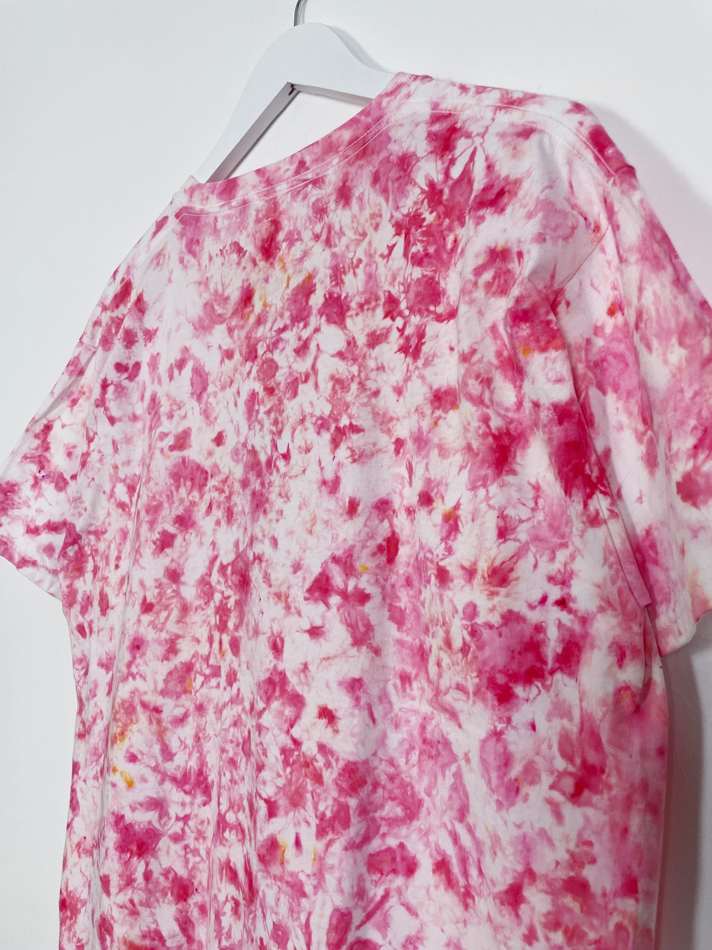 L | Ice Dye Pink Hand Dyed Ice Tie Dye T-Shirt
