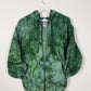 Ice Dye Dark Green Hand Dyed Zip Up Hoodie