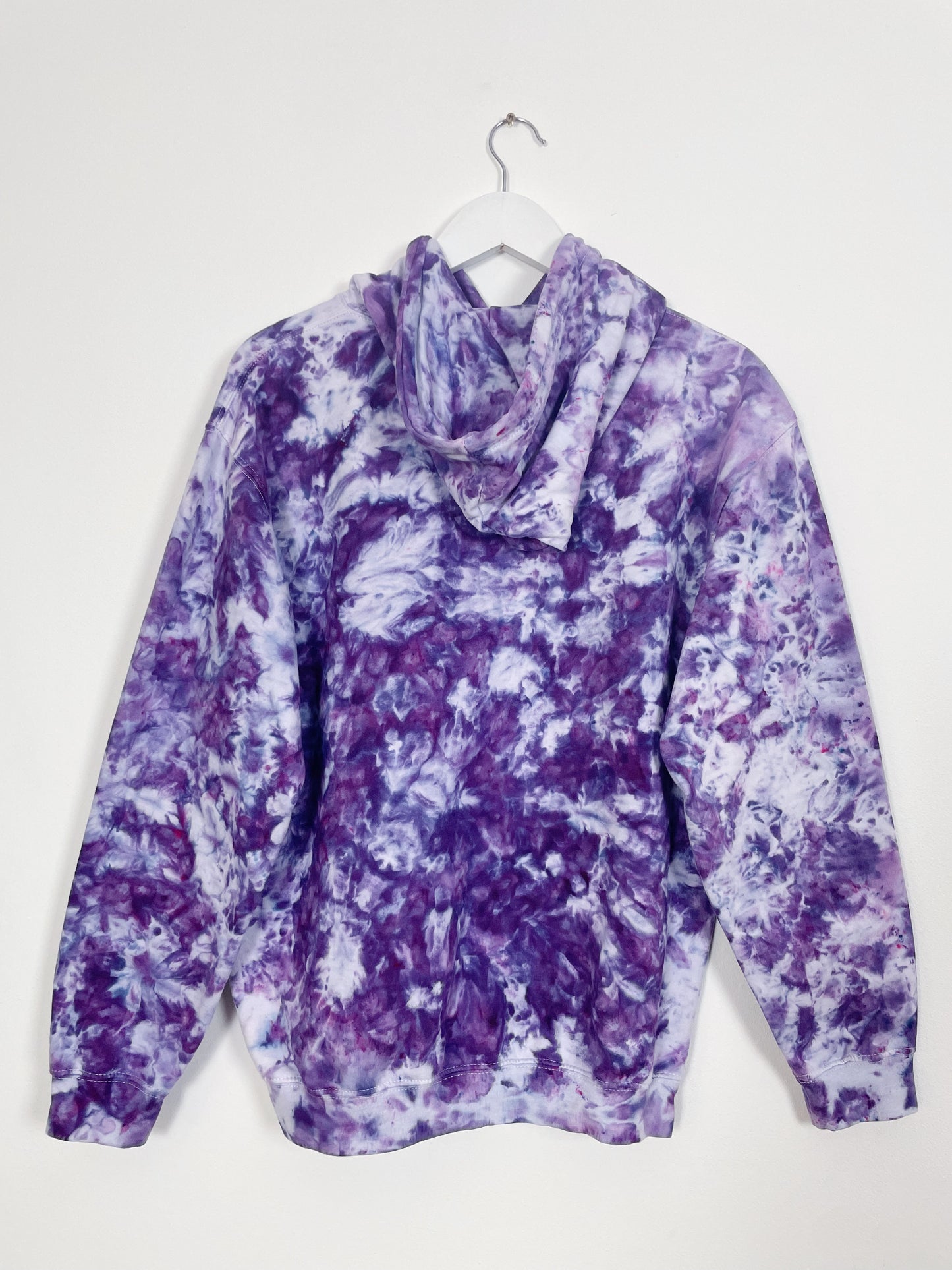 M | Ice Dye Purple Hand Dyed Pullover Hoodie
