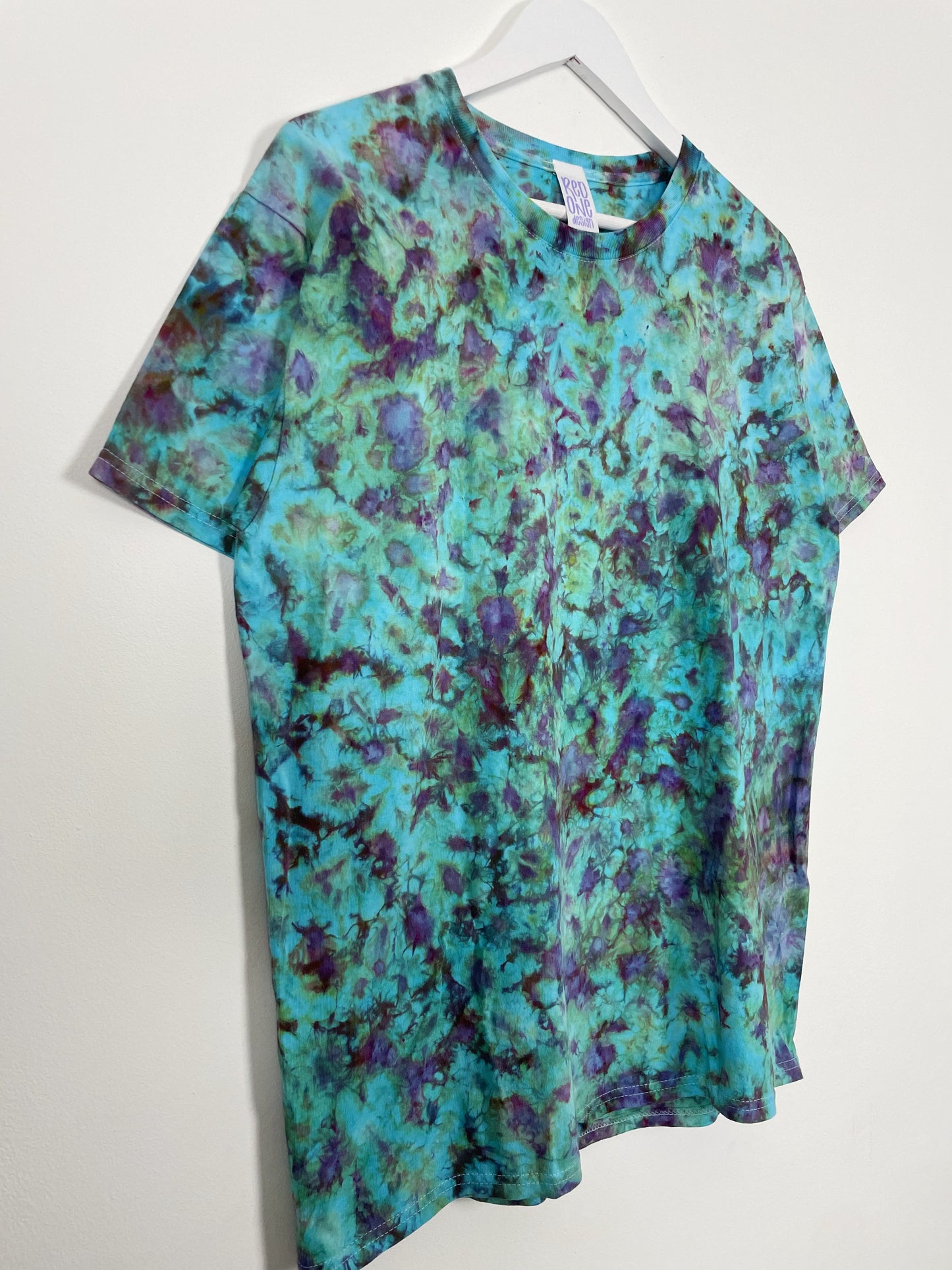 L | Blue Purple Ice Dye Hand Dyed T-Shirt
