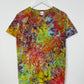 S | Ice Dye Rainbow Multicolour Hand Dyed Ice Tie Dye T-Shirt