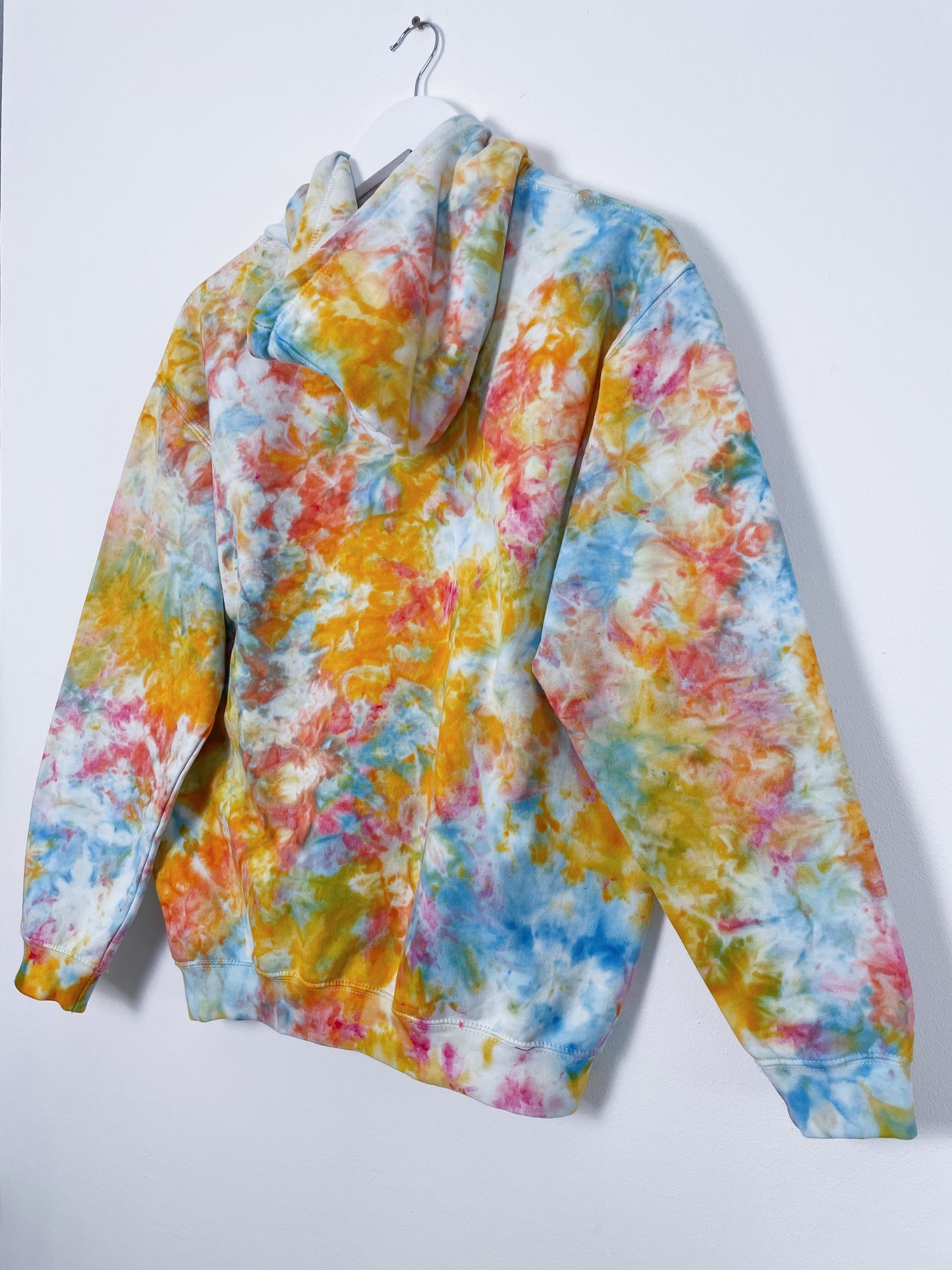 M | Ice Dye Sunset Multicolour Hand Dyed Pullover Hoodie
