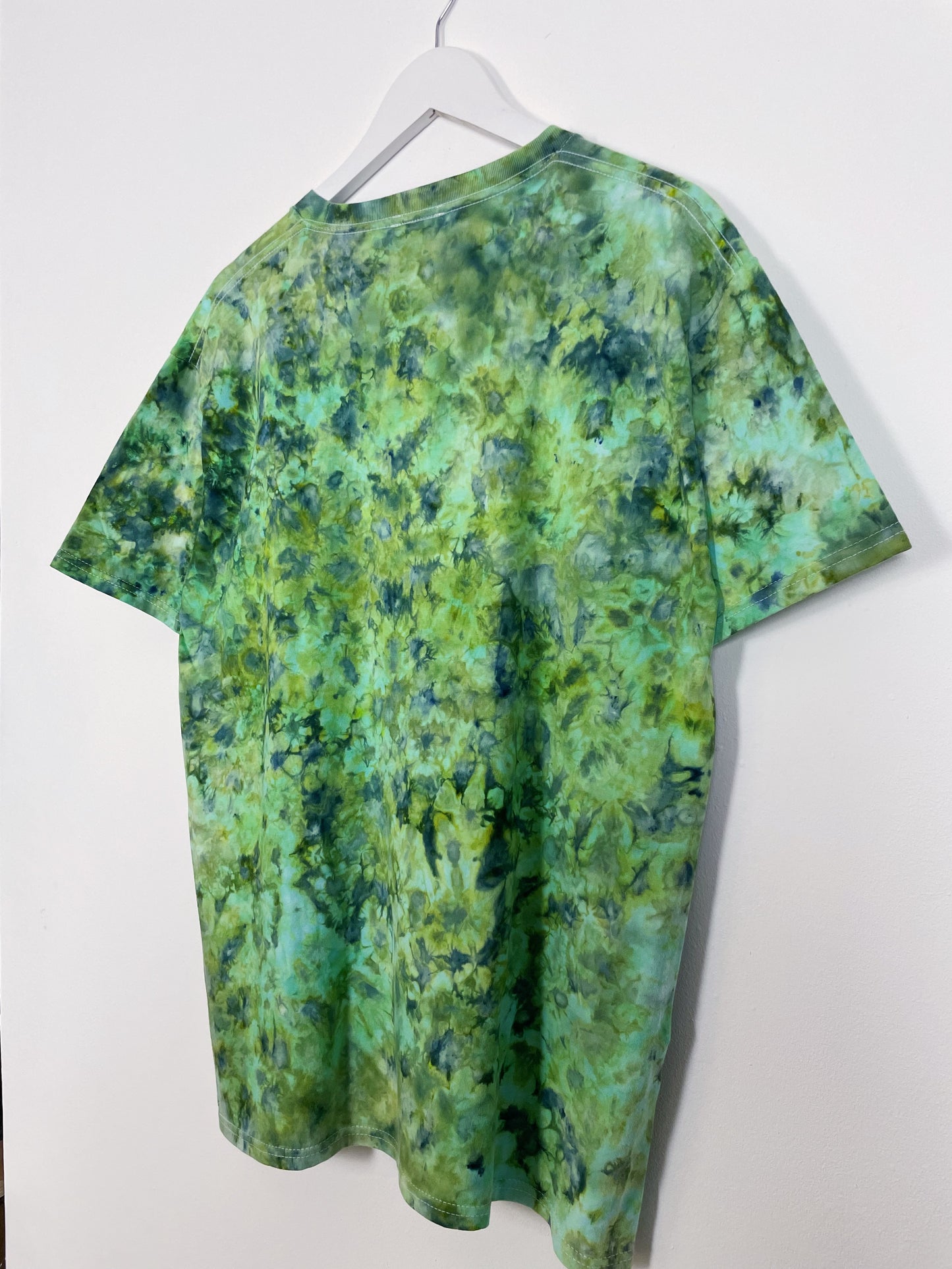 L | Ice Dye Green Hand Dyed Ice Tie Dye T-Shirt