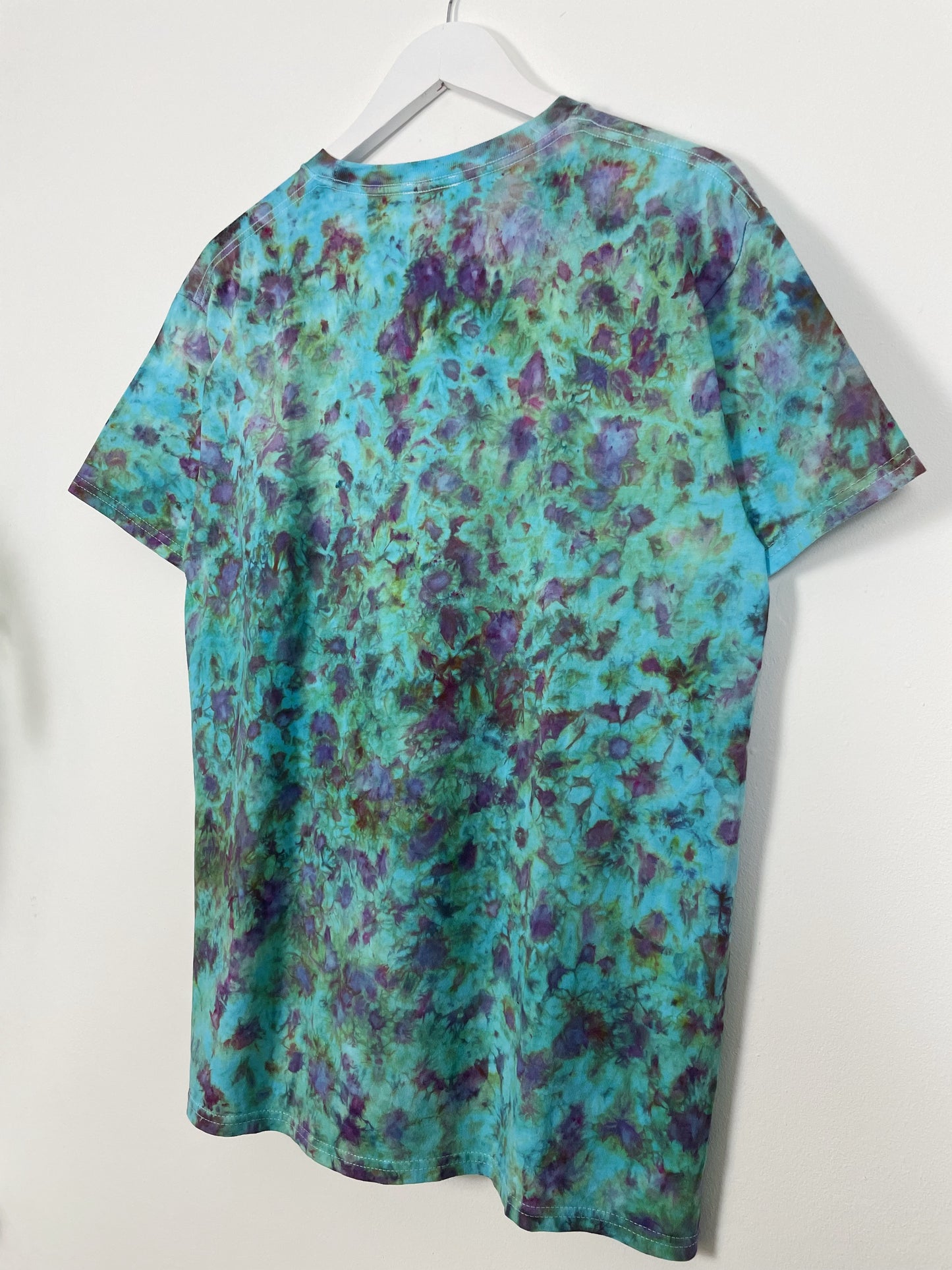 L | Blue Purple Ice Dye Hand Dyed T-Shirt