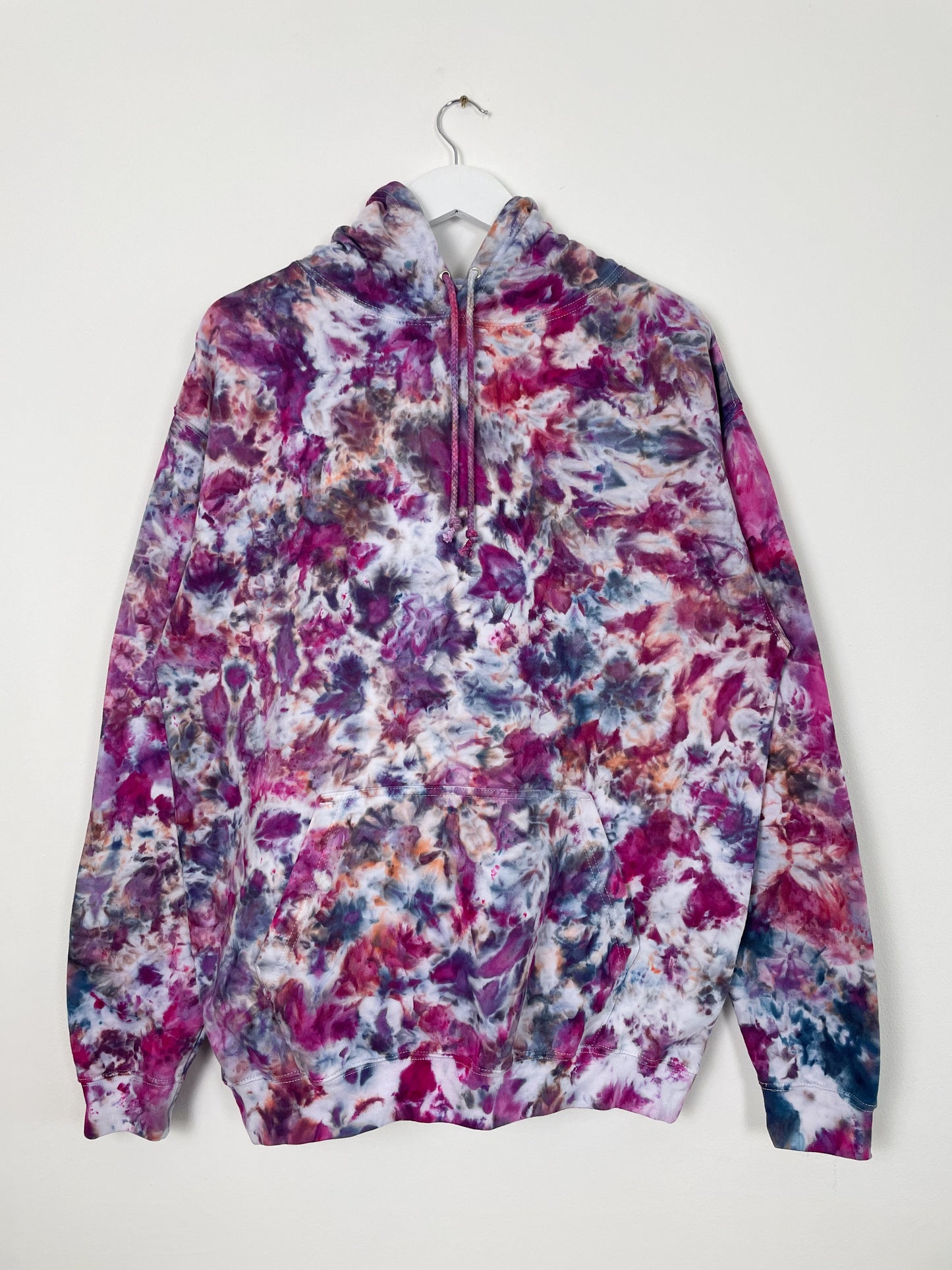 L | Ice Dye Berry Storm Hand Dyed Pullover Hoodie