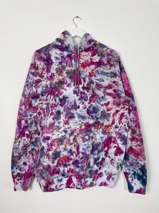 L | Ice Dye Berry Storm Hand Dyed Pullover Hoodie