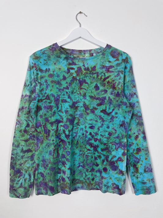 Ice Dye Longsleeve Top Blue Purple Green