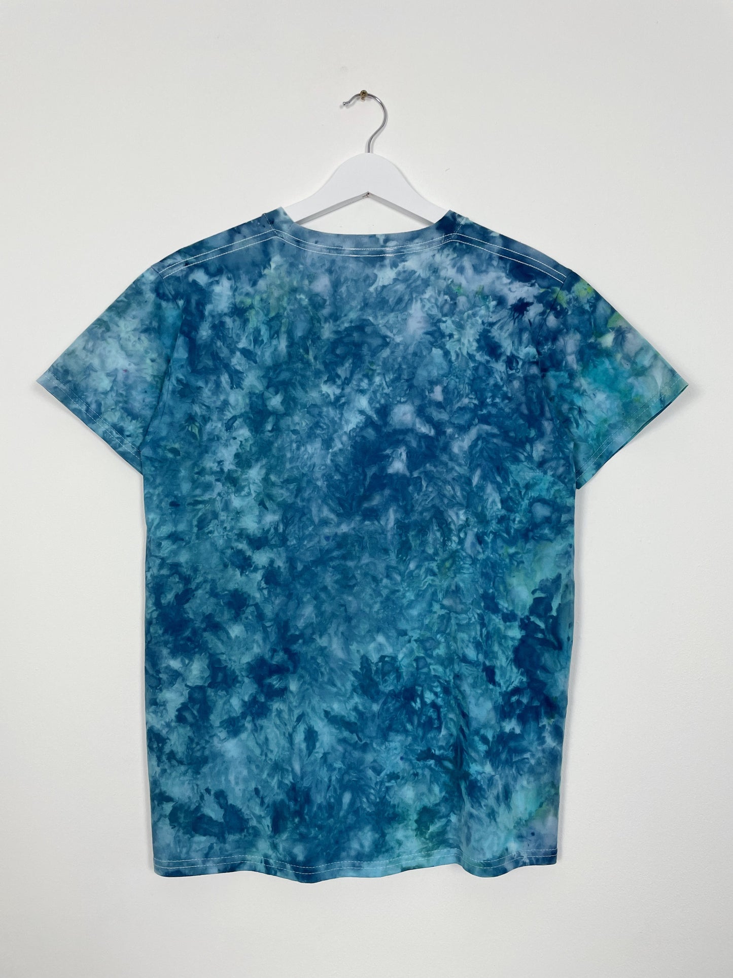 S | Ice Dye Ocean Blue Hand Ice Tie Dye T-Shirt