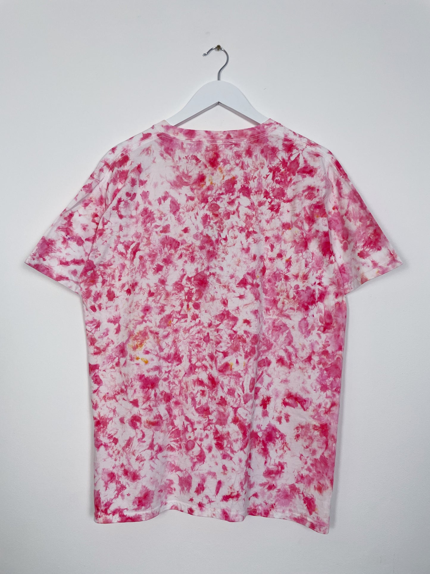 L | Ice Dye Pink Hand Dyed Ice Tie Dye T-Shirt