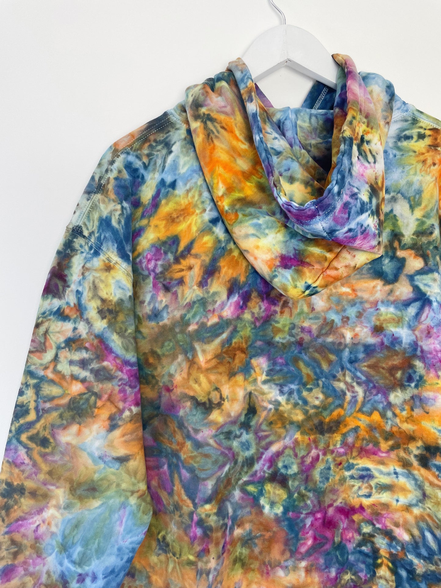 XL | Ice Dye Blue Sunrise Hand Dyed Pullover Hoodie