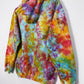 S | Ice Dye Rainbow Pink Multicolour Hand Dyed Pullover Hoodie