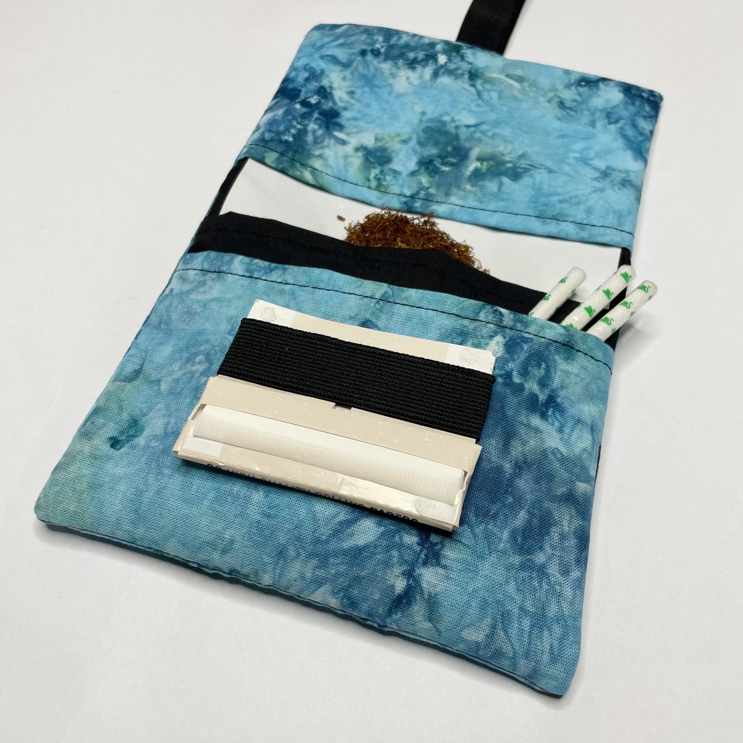 Handmade Ocean Blue Ice Dye Tobacco Pouch