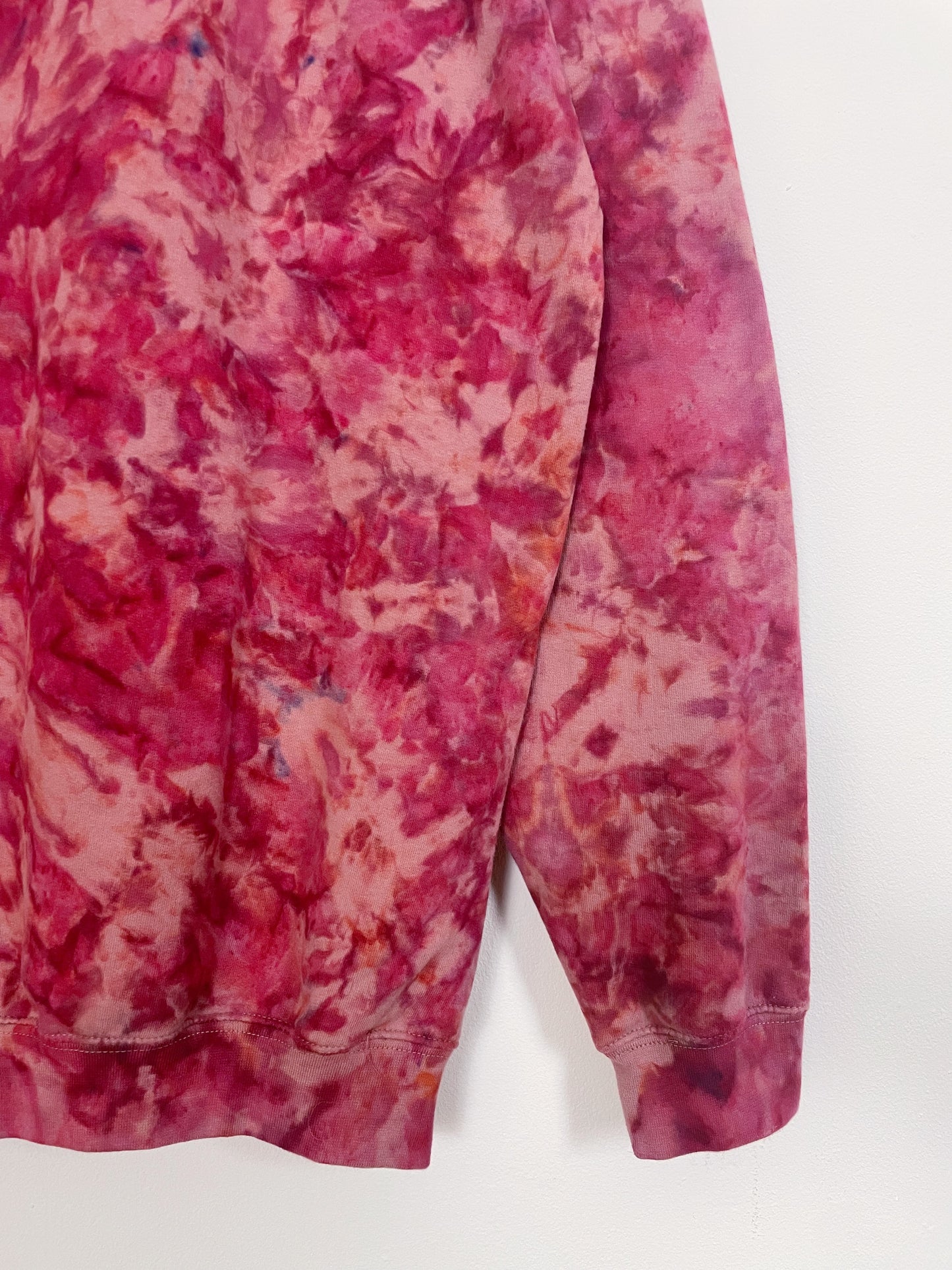 XL | Ice Dye Crushed Raspberry Hand Dyed Pullover Hoodie