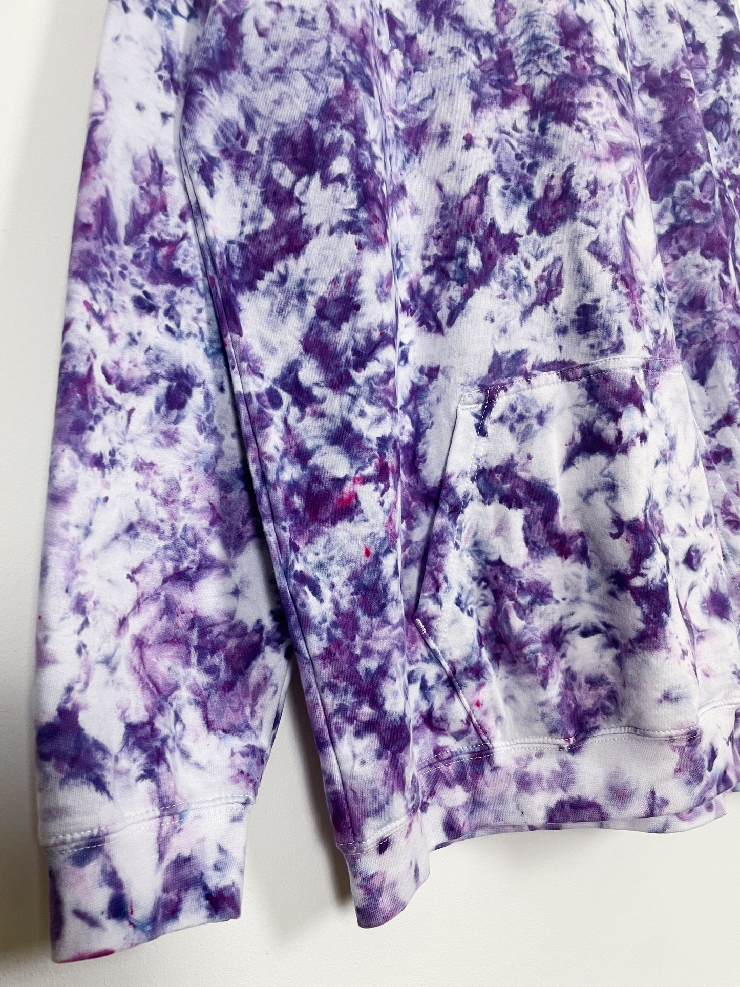 M | Ice Dye Purple Hand Dyed Pullover Hoodie