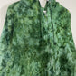 Ice Dye Dark Green Hand Dyed Zip Up Hoodie